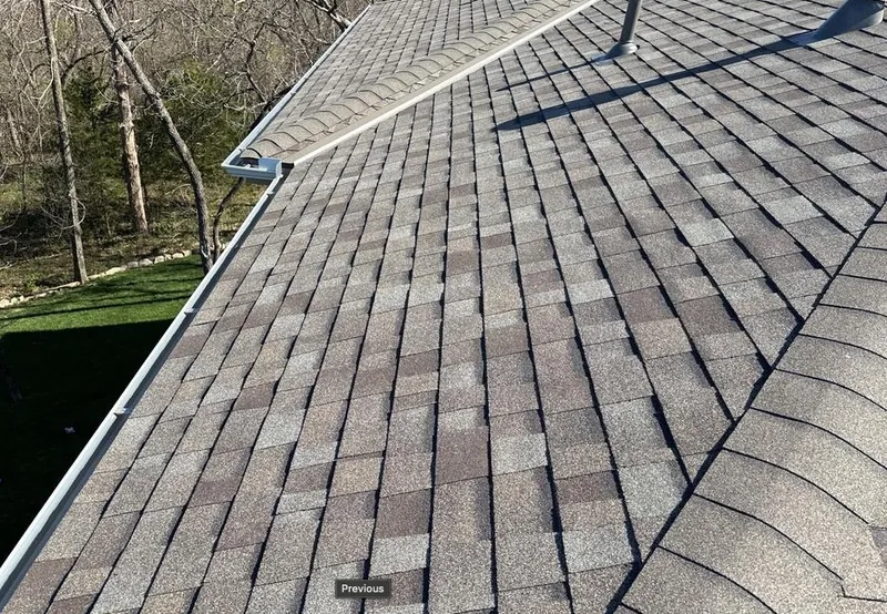Professional roof repair work in progress